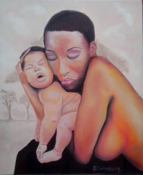 Œuvre contemporaine nommée « l'amour d'une mère », Réalisée par BRIGITTE DUBREUCQ