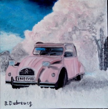 Œuvre contemporaine nommée « un amour de voiture », Réalisée par BRIGITTE DUBREUCQ