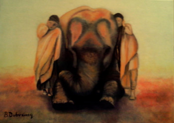 Œuvre contemporaine nommée « douceur d'un éléphant », Réalisée par BRIGITTE DUBREUCQ