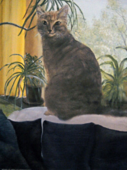 Œuvre contemporaine nommée « Maïa, mon petit chat  », Réalisée par JEANNINE LIBON