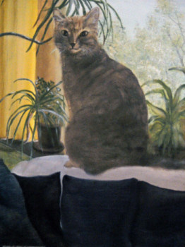 Œuvre contemporaine nommée « Maïa, mon petit chat », Réalisée par JEANNINE LIBON