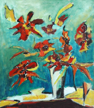 Œuvre contemporaine nommée « bouquet libre », Réalisée par PHILIPPE LE MONIES DE SAGAZAN