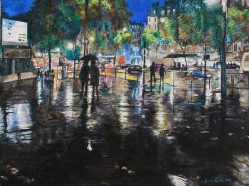 Œuvre contemporaine nommée « Porte de clignancourt, Paris XVIII°, nocturne », Réalisée par JEAN-LUC CELCE