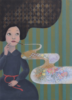 Œuvre contemporaine nommée « "Night smoker" », Réalisée par MUTSUMI KAWASAKI