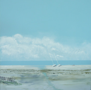 Œuvre contemporaine nommée « Les deux blanches », Réalisée par BERNARD CAHUE