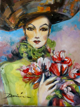 Œuvre contemporaine nommée « La dame au magnolia », Réalisée par TIRADO