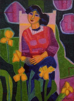 Œuvre contemporaine nommée « Femme assise au jardin », Réalisée par FRANCE WAGNER