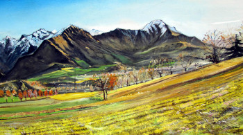 Œuvre contemporaine nommée « Montagnes ensoleillées », Réalisée par HWATWATE