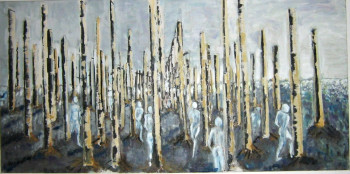 Œuvre contemporaine nommée « colonnes de miel », Réalisée par MICHEL LEMIEUX