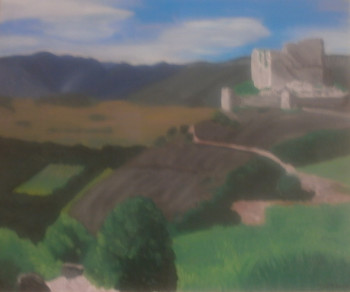 Œuvre contemporaine nommée « au dessus de la montagne », Réalisée par CATHERINE NICOLAS