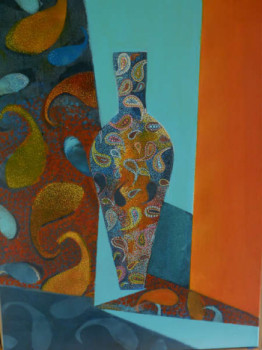 Œuvre contemporaine nommée « Le vase aux motifs (1) », Réalisée par SANCELME