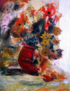 Œuvre contemporaine nommée « Le vase rouge », Réalisée par GUILLOU