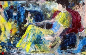 Œuvre contemporaine nommée « Femme en jaune », Réalisée par GUILLOU