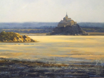 Œuvre contemporaine nommée « La baie du Mont Saint Michel », Réalisée par SYLVIE PIOLI