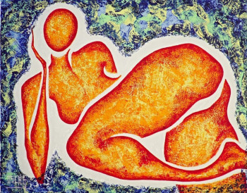 Œuvre contemporaine nommée « FEMME ALLONGEE », Réalisée par OSCAR