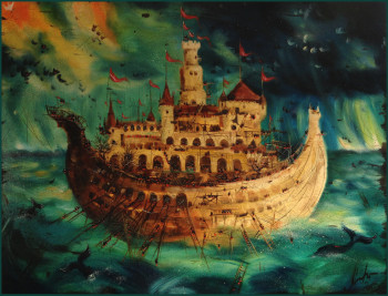 Œuvre contemporaine nommée « Ar-Chat de Noé », Réalisée par LARISSA MAYOROVA
