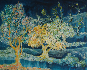 Œuvre contemporaine nommée « Rêves d'arbre », Réalisée par AFFIF CHERFAOUI