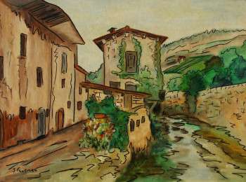 Œuvre contemporaine nommée « Village du Perche », Réalisée par JOëL