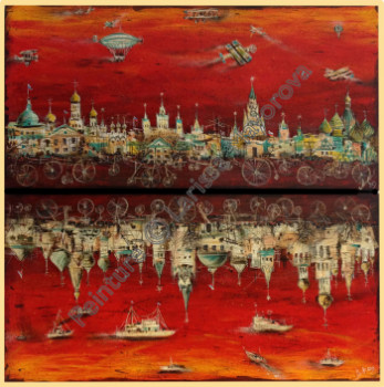 Œuvre contemporaine nommée « Reflet Rouge », Réalisée par LARISSA MAYOROVA