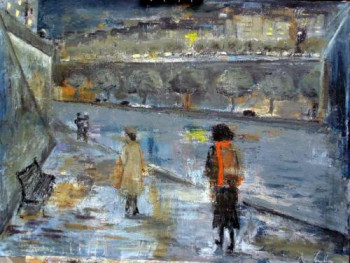 Œuvre contemporaine nommée « Bord de Seine 1 », Réalisée par GUILLOU