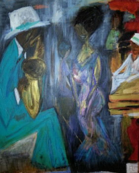 Œuvre contemporaine nommée « Passion blues! », Réalisée par FARIDA LOUNIS