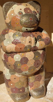 Œuvre contemporaine nommée « ours en mosaïque-sculpture en mosaique », Réalisée par NADEGE GESVRES