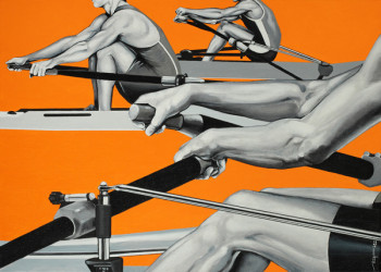 Œuvre contemporaine nommée « Aviron orange », Réalisée par VINCENT DOGNA