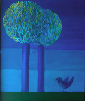 Œuvre contemporaine nommée « L'oiseau bleu », Réalisée par SANCELME