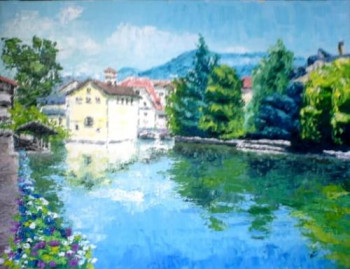 Œuvre contemporaine nommée « Quai des Clarisses - Annecy - Haute Savoie - Rhône Alpes - France - Réf: 140Fg », Réalisée par ABERIUS