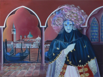 Œuvre contemporaine nommée « Le carnaval à Venise », Réalisée par ABERNARDO