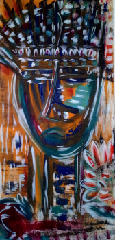 Œuvre contemporaine nommée « GUERRIER », Réalisée par FARIDA LOUNIS