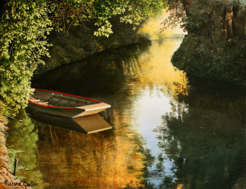 Œuvre contemporaine nommée « LUMIERE SUR UNE CONCHE (MARAIS POITEVIN) 2 », Réalisée par GAUTIER