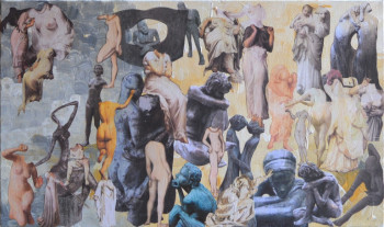 Œuvre contemporaine nommée « Libre, triptyque, tableau n°2 », Réalisée par GAëLLE PEIGNOT