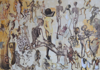 Œuvre contemporaine nommée « Libérés, tableau n°3 (triptyque) », Réalisée par GAëLLE PEIGNOT