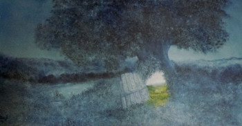 Œuvre contemporaine nommée « Le conte bleu », Réalisée par JEANNINE LIBON