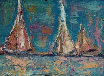 Œuvre contemporaine nommée « Voiles de la liberté », Réalisée par MICHèLE REVERS