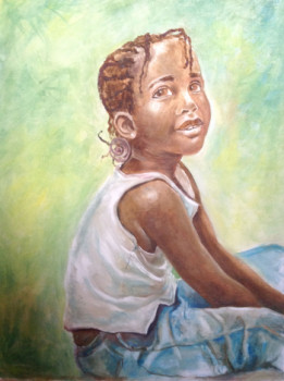 Œuvre contemporaine nommée « Portrait d'enfant assise », Réalisée par PELZOUNE