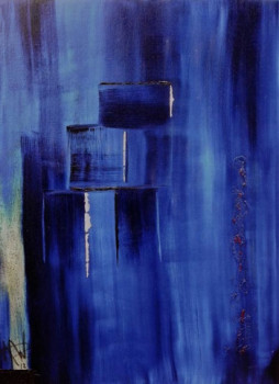 Œuvre contemporaine nommée « Rêve bleu », Réalisée par MICHELINE DE WITTE