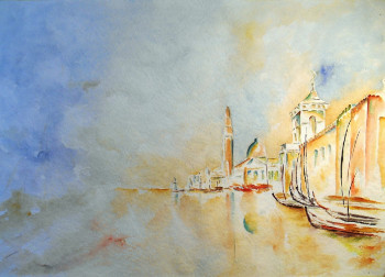 Œuvre contemporaine nommée « Venise la mystérieuse », Réalisée par VIVIANE DUFOUR