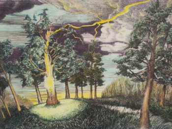 Œuvre contemporaine nommée « La fin du vieil arbre », Réalisée par JACQUES TAFFOREAU