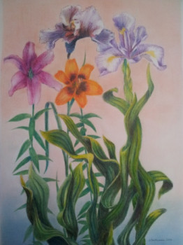 Œuvre contemporaine nommée « Stylisation florale », Réalisée par JACQUES TAFFOREAU