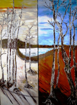 Œuvre contemporaine nommée « 9 - Promenade entre deux 100X150 », Réalisée par ARTISTE M.EGVA