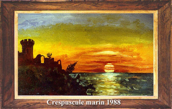 Œuvre contemporaine nommée « Crepuscule marin 1988 », Réalisée par EMILE RAMIS