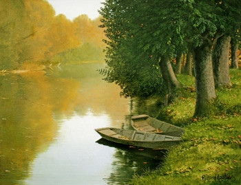 Œuvre contemporaine nommée « DEUX PLATES EN AUTOMNE (marais poitevin) 1 », Réalisée par GAUTIER