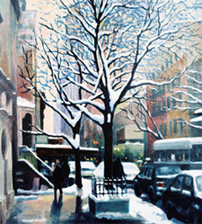 Œuvre contemporaine nommée « New York " l'arbre sous la neige" », Réalisée par MAXENCE GERARD