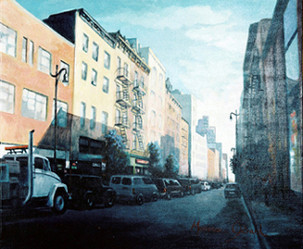 Œuvre contemporaine nommée « New York "le village" », Réalisée par MAXENCE GERARD