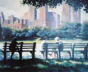 Œuvre contemporaine nommée « "Conversation à Central Park" », Réalisée par MAXENCE GERARD