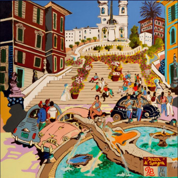 Œuvre contemporaine nommée « Piazza di Spagna », Réalisée par PB