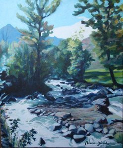 Œuvre contemporaine nommée « Pyrénées "La rivière" », Réalisée par MAXENCE GERARD