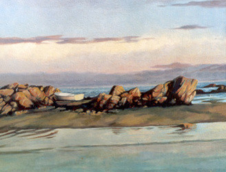 Œuvre contemporaine nommée « Ile d'Yeu "barque blanche sur le sable" », Réalisée par MAXENCE GERARD